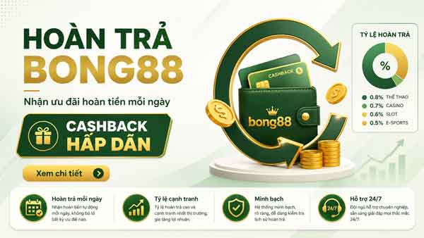 Hoàn Trả Bong88 Mỗi Ngày Với Ưu Đãi Hấp Dẫn